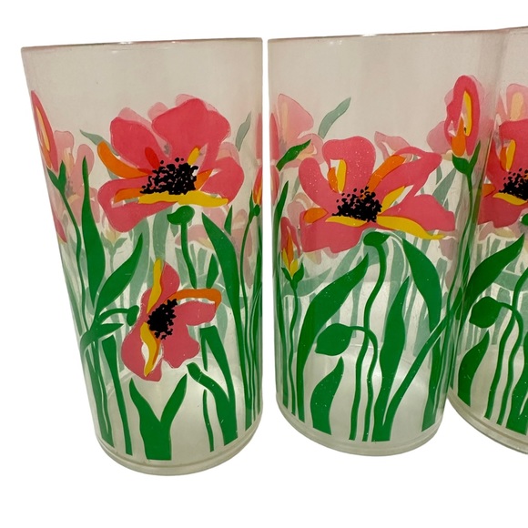 Retro Floral Drink Glasses Taiwan (3) - Picture 2 of 6